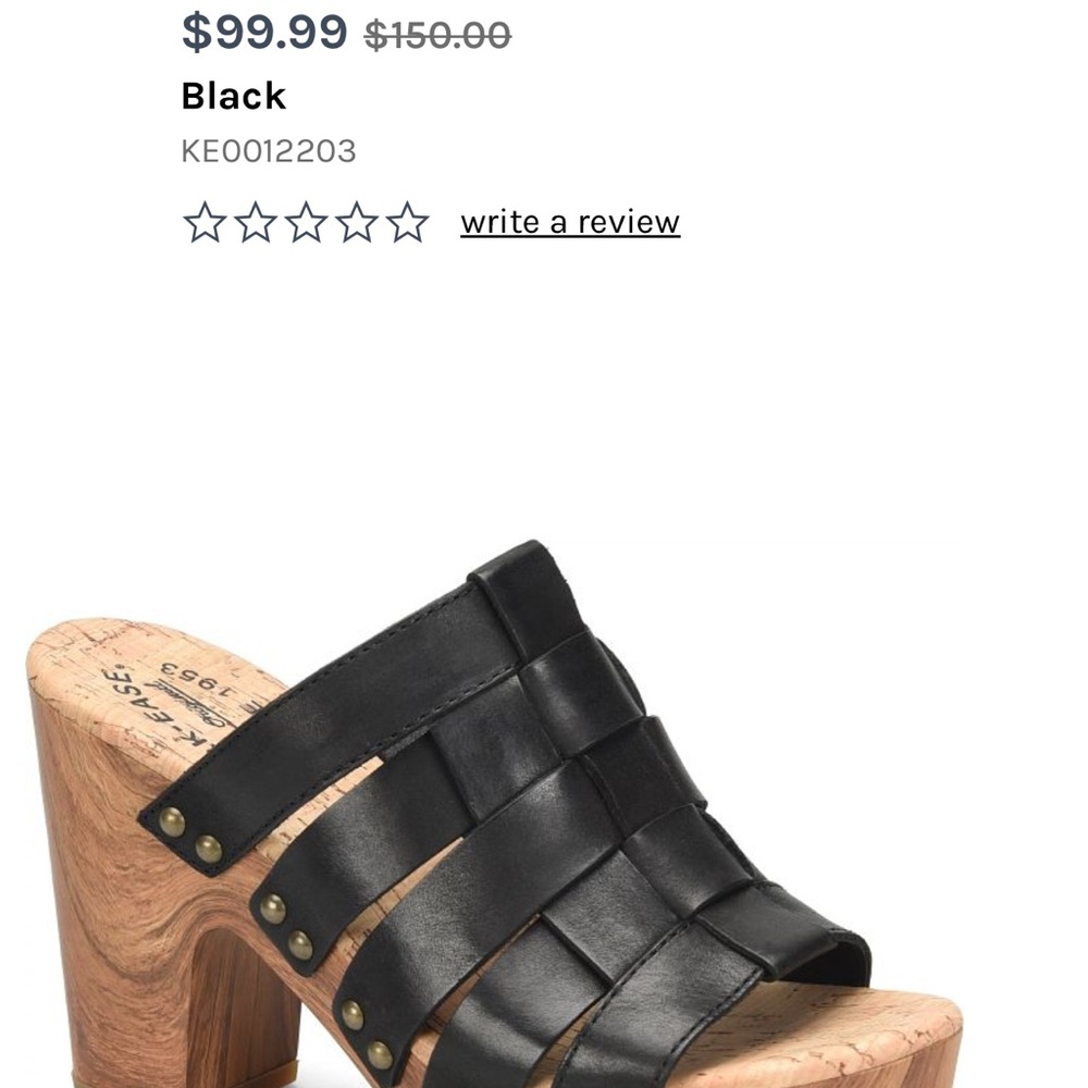 KORK-EASE Women's Black Leather Heeled Sandals - Picture 2 of 9